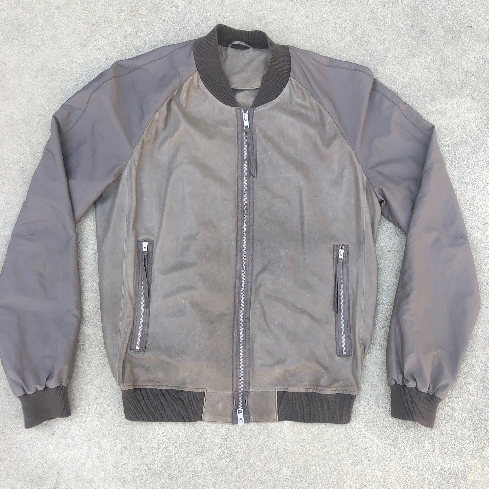 All Saints Blenham leather Bomber Jacket XL